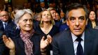 French right-wing presidential candidate François Fillon with his wife Penelope during a rally in Paris last November.  Photograph: Francois Mori/AP