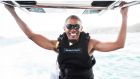 Former US president Barack Obama free from the responsibility of high office. Photograph: Richard Branson