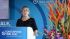 Julie Sinnamon, CEO of Enterprise Ireland, speaking at the agency’s End of Year statement 2016 and the launch of its 2017-2020 strategy. Photograph: Dara Mac Dónaill 