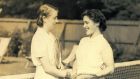 Rena Dardis (left) with her friend Peggy Blunden. A keen sportswoman, Rena played tennis at Brookfield Tennis Club.