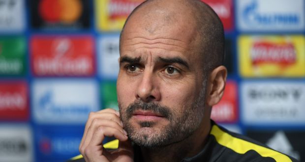  Pep Guardiola has praised Monaco.  “I am really impressed how good they are. The full-backs play like wingers, the wingers play like attacking midfielders.” Photograph: Paul Ellis/AFP/Getty  