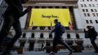 Signage for Snap, parent company of Snapchat, on the New York Stock Exchange. Photograph: Getty 
