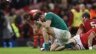 Robbie Henshaw after Ireland’s brutal Six Nations defeat to Wales in Cardiff. Photograph: Billy Stickland/Inpho