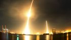 The SpaceX Falcon 9 lifting off Cape Canaveral  in December  2015 – it carried 11 satellites owned by Orbcomm, a New Jersey-based  company. Photograph: Reuters