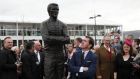 AP McCoy unveils a statue of himself during Champion Day at Cheltenham. Photograph: David Davies/PA 