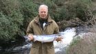 Geoffrey Fitzjohn with first salmon of 2017 from Kylemore Abbey Fishery at Tullywee Bridge Pool, caught on a Black Shrimp size 8