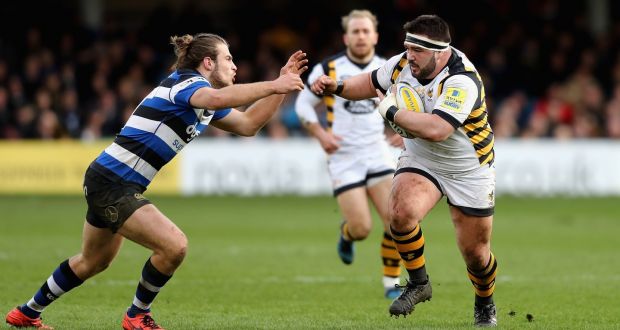 Marty Moore of Wasps in full flow: “Regardless of what’s happened, I’m happier for being here than I would have been back home.” Photograph: David Rogers/Getty Images