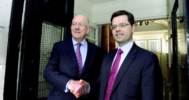 Charlie Flanagan, Minister for Foreign Affairs and James Brokenshire MP Secretary of State for Northern Ireland at Iveagh House. Photograph: Cyril Byrne 