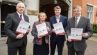 (From left) Minister of State David Stanton, Tánaiste Frances Fitzgerald, Ombudsman for Children Niall Muldoon and Ombudsman Peter Tyndall. Photograph: Bryan Brophy