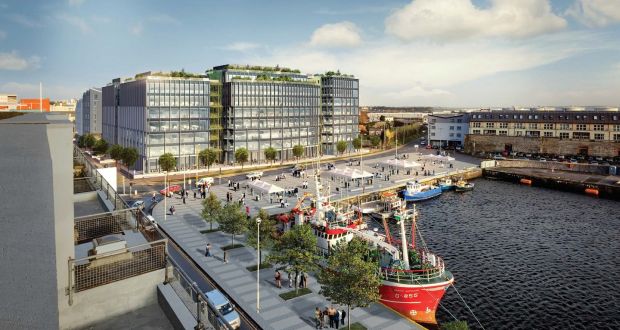 Impression of the planned complex overlooking Galway Docks