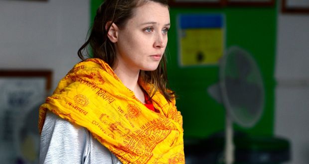 Roxanna Nic Liam, star of ‘The Passion Project’ in rehearsal with Brokentalkers. Photograph: Cyril Byrne/The Irish Times 