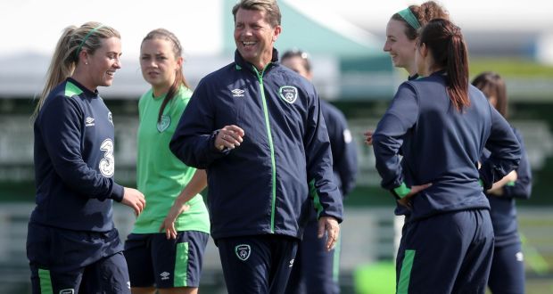 Republic of Ireland manager Colin Bell. “This has all put focus on the women’s team which is a good thing but the girls have to know that it is ultimately about playing football.” Photograph: Ryan Byrne/Inpho 
