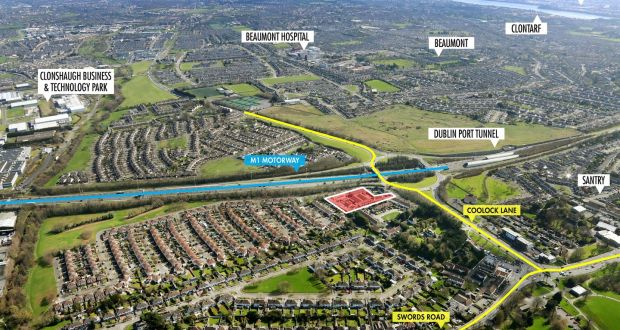 A residential site of 0.76 of a hectare (1.88 acres) a short distance from Santry village, D9, for sale in excess of €1m