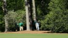 Sergio Garcia of Spain plays a shot from the pine needles on the 11th hole during the final round of the 2017 Masters Tournament at Augusta National Golf Club. Photo: Andrew Redington/Getty Images