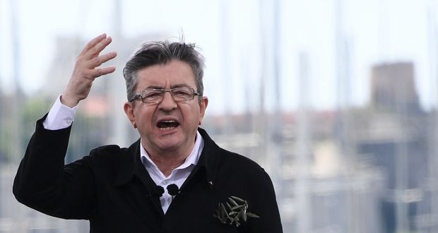 French presidential election candidate Jean-Luc Mélenchon’s biting humour has endeared him to many voters. Photograph: Anne-Christine Poujoulat/AFP/Getty Images