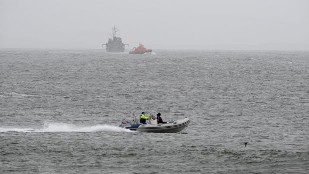 Scene of the search for missing Coast Guard helicopter crew at Blacksod, Co Mayo: Blackrock is capped by a lighthouse, the strong beam of which can easily be seen from miles away, but low cloud probably meant this was obscured. Photograph: Dara Mac Dónaill