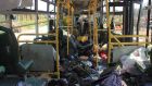 A picture taken inside one of the busses attacked on Saurday. Photograph: AFP/Omar haj kadour