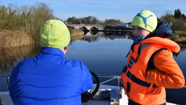 In the driving seat: heading towards Lough Key