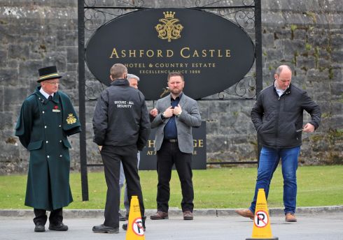 Security outside Ashford Castle. Photograph: Colin Keegan/Collins Dublin
