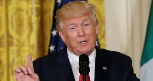 US president Donald Trump: approval rating is at a record low for any president at this point in his presidency, according to a new poll. Photograph: Kevin Lamarque/Reuters