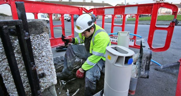 Workers install water meters at houses in Blanchardstown. Just a tenth of Irish Water customers accounted for almost half of all water used according to new statistics. File photograph: Colin Keegan, Collins Dublin