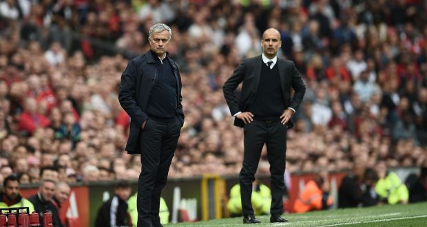 Manchester United manager Jose Mourinho has an opportunity to score a seismic victory over his old foe Pep Guardiola when his side visit misfiring Manchester City on Thursday. Photo: Oli Scarff/Getty Images