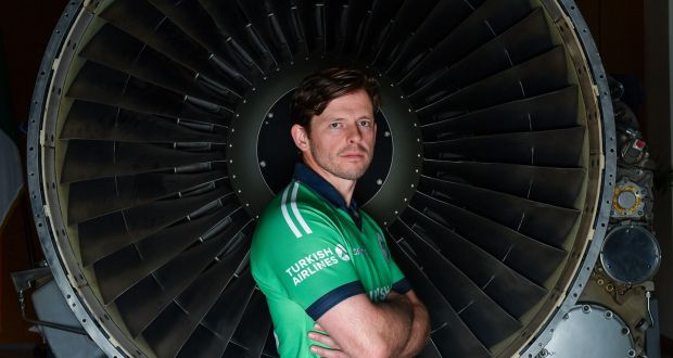 Ireland cricketer  Ed Joyce at the launch of the sponsorship deal between Cricket Ireland and Turkish  Airlines at the offices of  the Irish Aviation Authority in Dublin. Photograph: Brendan Moran/Sportsfile