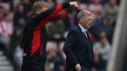  Bournemouth manager Eddie Howe and Sunderland manager David Moyes look on at the Stadium of Light. Photograph: Reuters