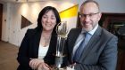 Anne Heraty, chief executive CPL Resources and chairwoman of the judging panel for the EY Entrepreneur of the Years awards with Kevin McLoughlin, EU partner lead for the Entrepreneur of the Year programme at the announcement of the shortlist for this year’s awards.