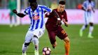 Pescara  midfielder Sulley Muntari vies with Roma’s Italian forward Stephan El Shaarawy at the Adriatico Stadium in Pescara last month. Photograph: Filippo Monteforte/AFP/Getty Images