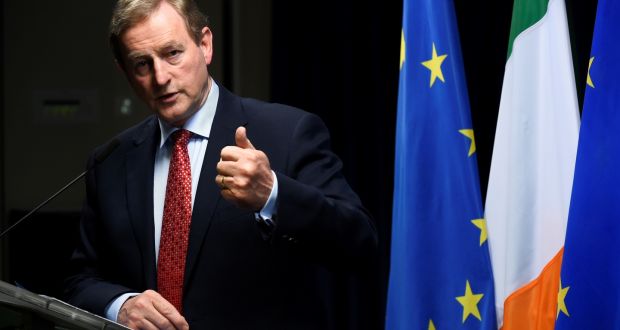 Enda Kenny during the summit of EU leaders  in Brussels: the elevation of Irish concerns to European priorities is about as good as we could have hoped for at this stage. Photograph: John Thys/AFP/Getty Images