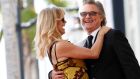 Smooching stars: Goldie Hawn and Kurt Russell at the unveiling of their stars on the Hollywood Walk of Fame.  Photograph: Mario Anzuoni/Reuters