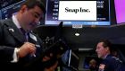 Snap stock fell by a quarter following a much-hyped IPO in March, as  its Snapchat app faced further threat from Facebook’s Instagram. Photograph: Brendan McDermid/Reuters