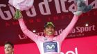 Colombia’s Nairo Quintana leads the Giro d’Italia after nine stages. Photograph: Luk Benies/Getty