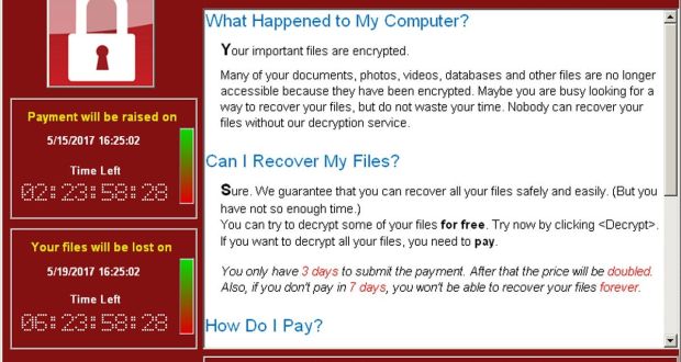 A screenshot shows a Wannacry ransomware demand, provided by cyber security firm Symantec. The HSE shut down its email systems on Monday in a bid to prevent infection of its IT systems by the virus. Photograph: Reuters 