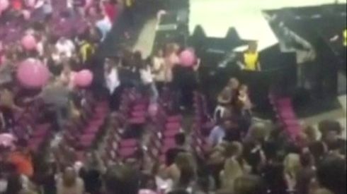Still image from video shows people fleeing Manchester Arena. Twitter.com/Hannawwh/via Reuters