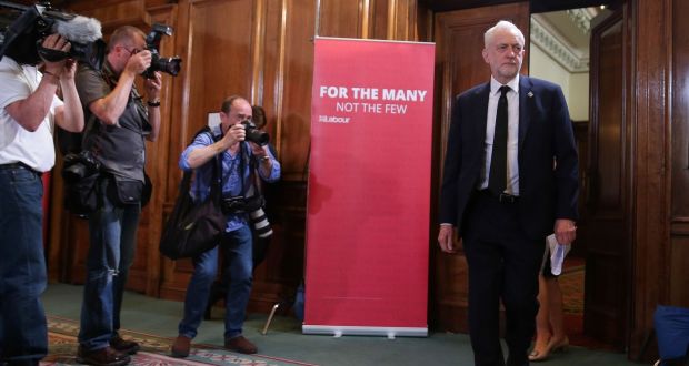 Jeremy Corbyn arrives for a general election campaign speech in central London on Friday. Photograph: Daniel Leal-Olivas/AFP/Getty Images