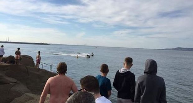The Coast Guard said “jet skis and power boats were causing havoc and using yellow water safety markers as a race course”. Photograph: courtesy Dún Laoghaire Coast Guard Facebook page. 
