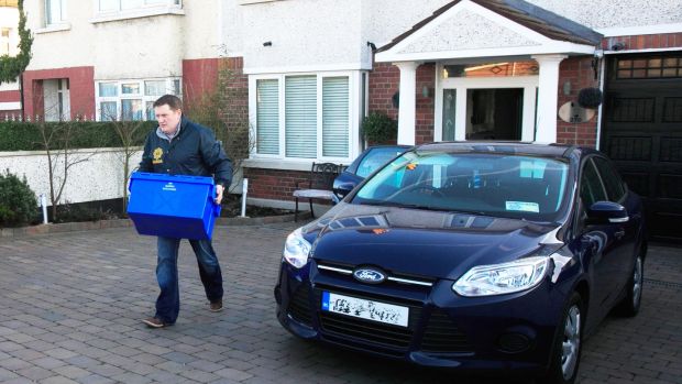 Members of the gardaí at Jonathan Dowdall’s house on the Navan Road in north Dublin in March, 2016.