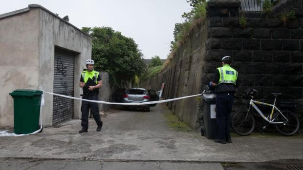 A car believed to have been used in the killing of Michael Keogh was found smouldering beside Clonliffe Avenue in Dublin’s north inner city. Photograph: Gareth Chaney/Collins