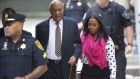 Bill Cosby arrives with actress Keshia Knight Pulliam, who played his youngest daughter in The  Cosby Show, at the Montgomery County Courthouse before the opening of the sexual assault trail. Photograph: Mark Makela/Getty 