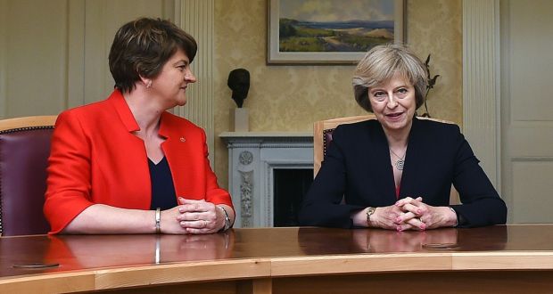 DUP leader Arlene Foster and Conservative leader Theresa May. Photograph: Charles McQuillan/PA Wire