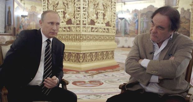 Vladimir Putin and Oliver Stone. Photograph: Komandir, via Showtime