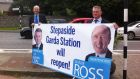 Shane Ross and Cllr Kevin Daly in Stepaside. Photograph:  Mark Hilliard