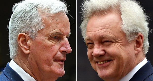 The talks are on:  European Commission member in charge of Brexit negotiations with Britain, Michel Barnier  and British Secretary of State for Exiting the European Union (Brexit Minister) David Davis. (Photograph: Ben STANSALL AND Emmanuel DUNAND//AFP/Getty Images)
