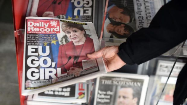 Scotland in the European Union: most constitutional and EU experts believe the country could not remain after the UK leaves. Photograph: Oli Scarff/AFP/Getty