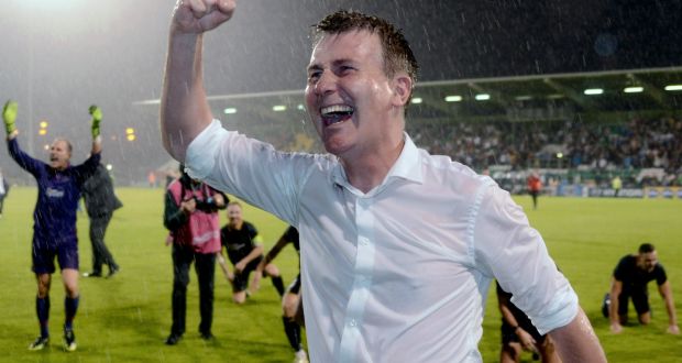 Dundalk manager Stephen Kenny celebrates after beating BATE Borisov last year. Photo: Ciaran Culligan/Inpho