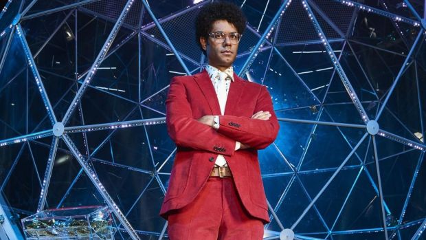 Compared to Richard O’Brien’s sartorial madness, Richard Ayoade’s bright red suits seem almost bank-managerial.