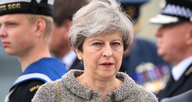 British prime minister Theresa May: one scandal or misjudgment from oblivion. Photograph:  Peter Byrne/PA Wire