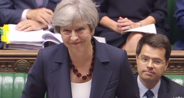 Theresa May speaking in the House of Commons on Wednesday: Three hours after her announcement, Ms May’s spokesman sought to play down the change of course. Photograph: AFP/Getty Images